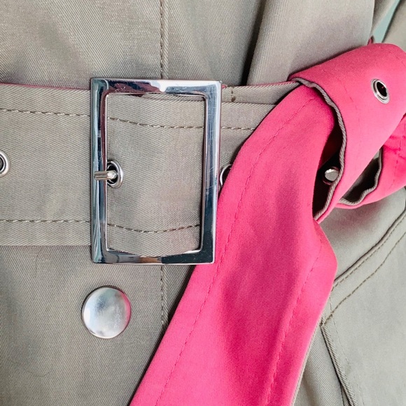 Front Row Shop Khaki/Pink Trench Coat Women M NWT - Picture 4 of 8